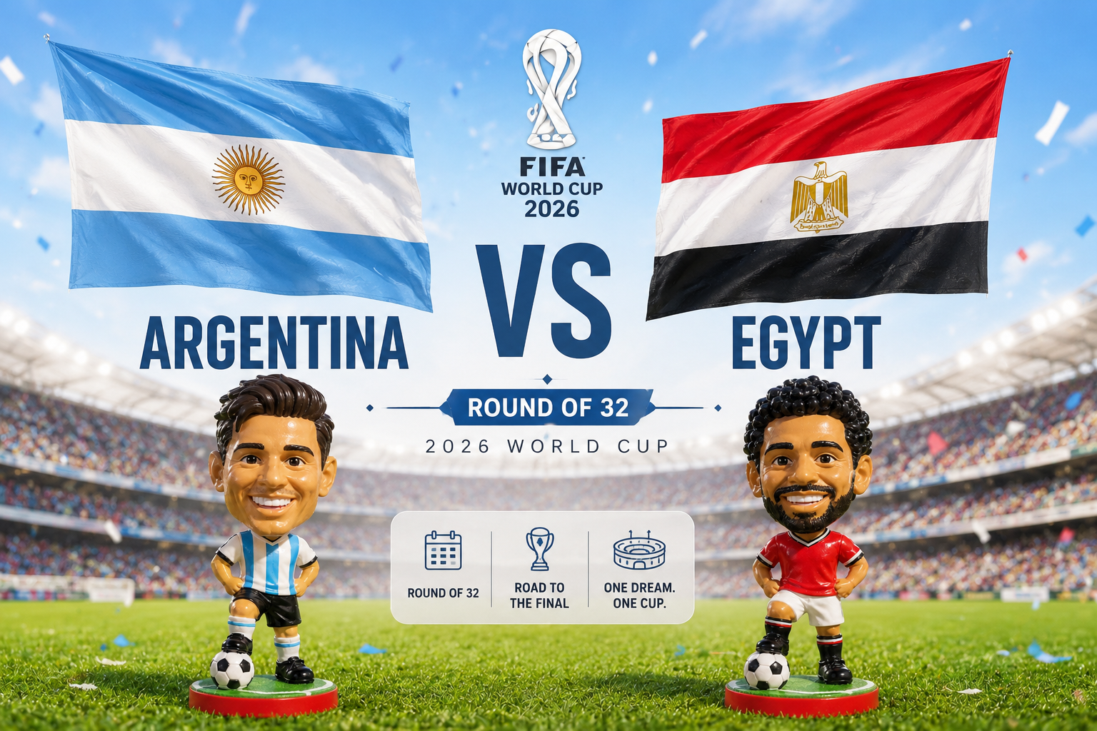 Argentina vs Egypt match poster